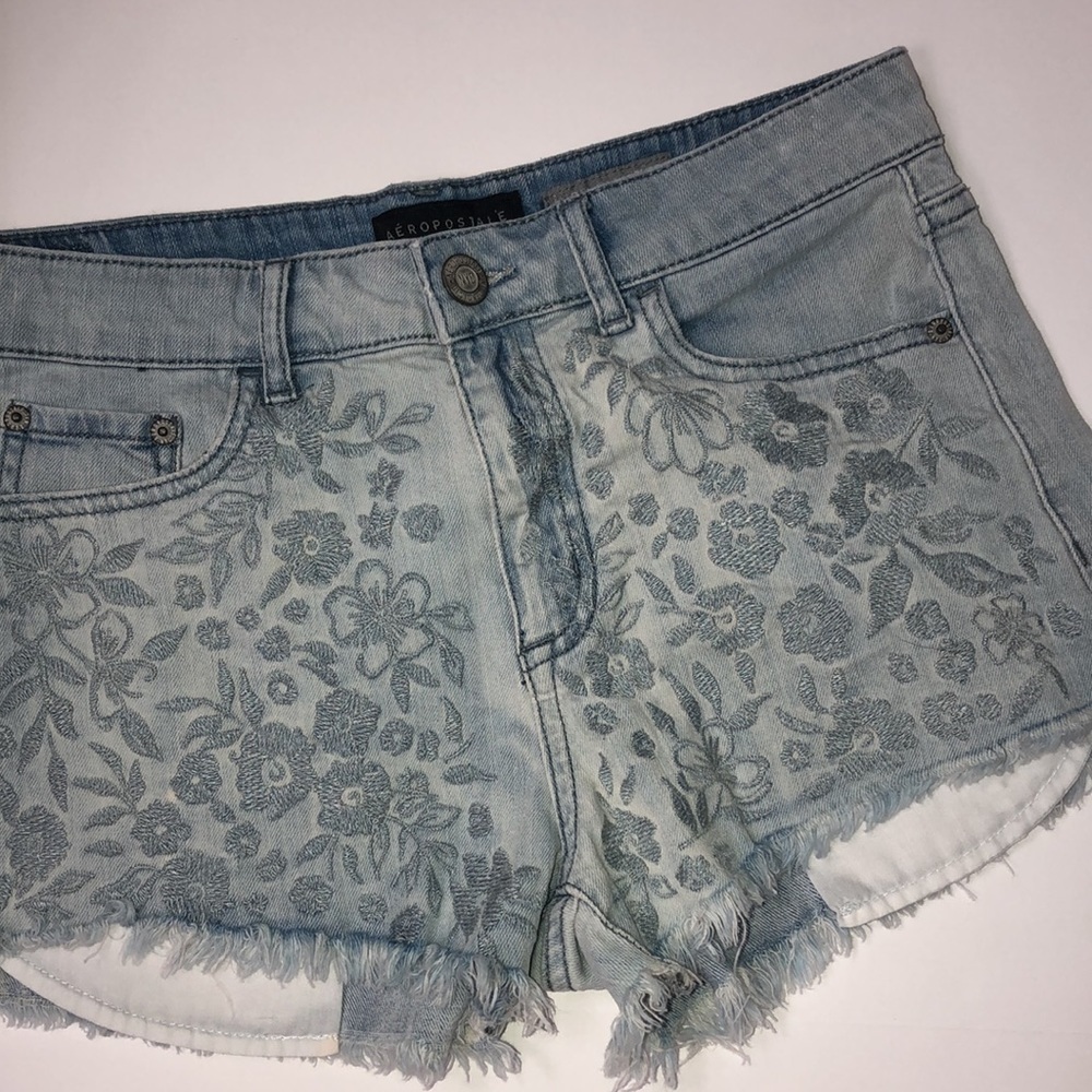 AEROPOSTALE HIGH WAISTED JEAN SHORTS - Picture 4 of 16